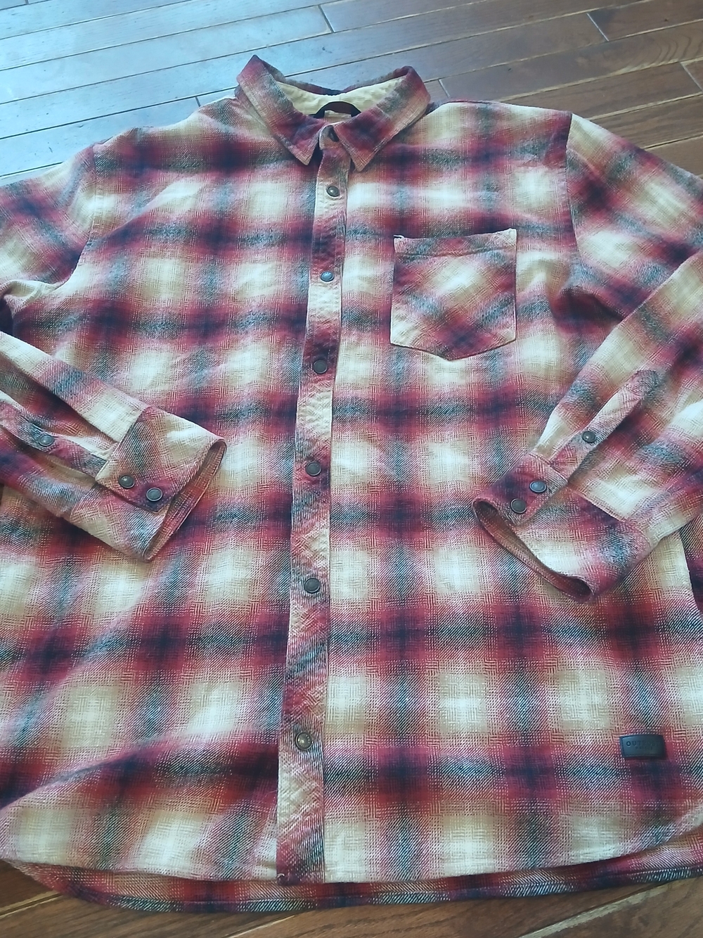Outpost Men's Plaid Long-Sleeve Casual Button-Down Shirt Jacket Shacket Sz XL